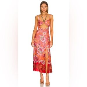 NWT ALEXIS Nisa floral cutout midi dress in orange blossom..